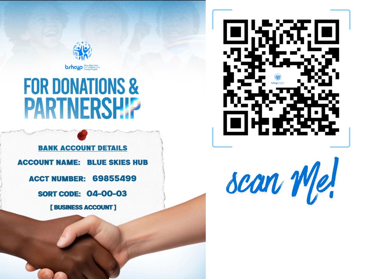 Children receiving support from Blue Skies Hub